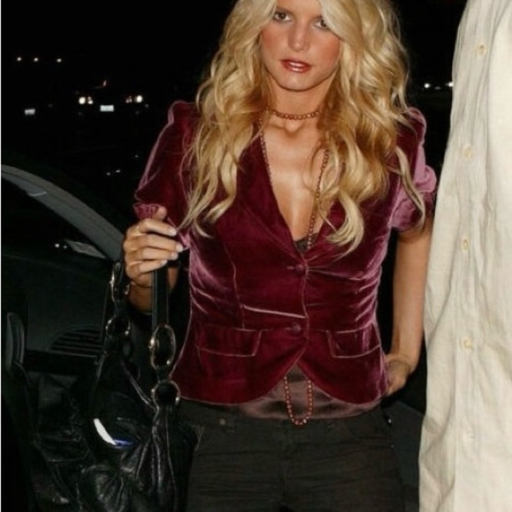 Twelfth Street by Cynthia Vincent Velvet Jacket in Deep Red